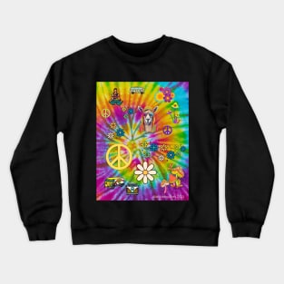 Retro Psychedelic Hippie Llama Original Design by Whitetop Arts Crewneck Sweatshirt